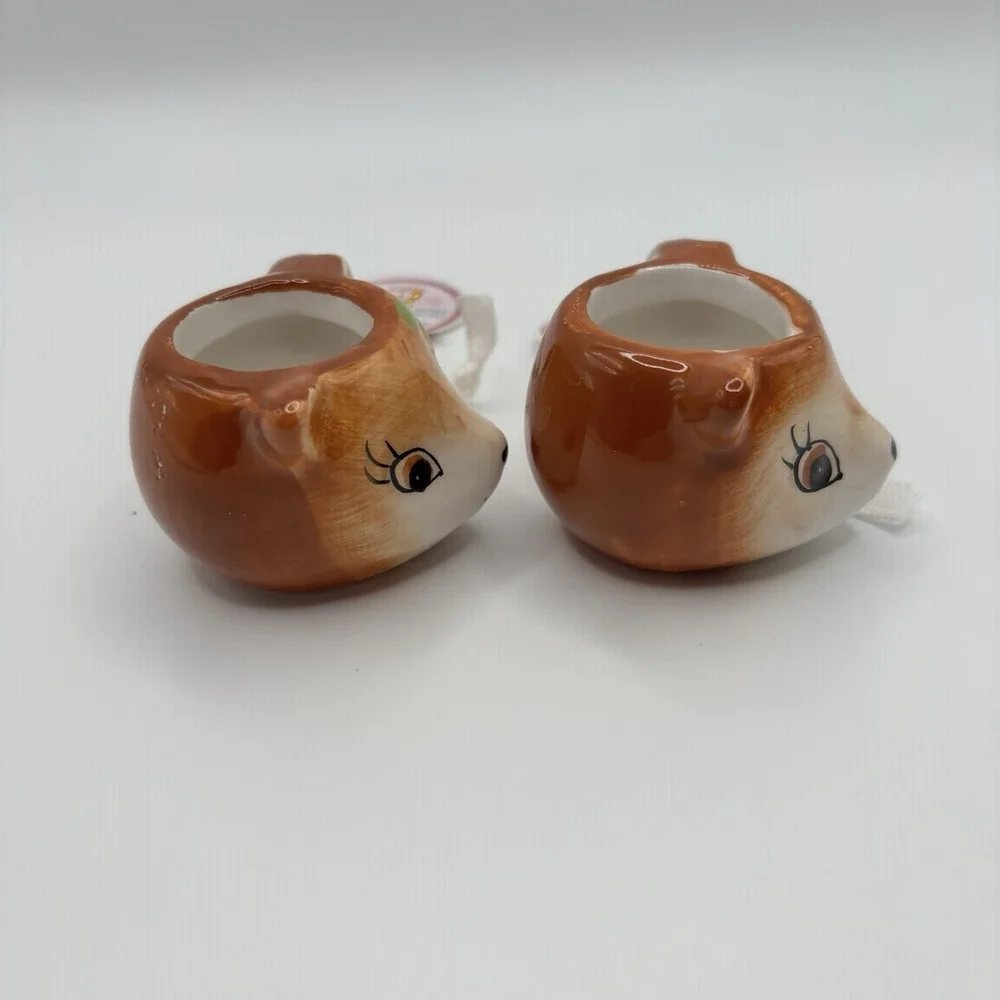 Mr Christmas 2022 Nostalgic REINDEER Mini Mug Ornament‎ Set of 2 NWT Retro